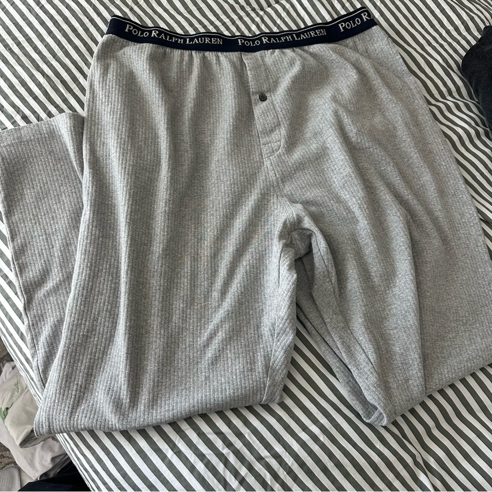 Ralph Lauren Gray Lounge Pants with Navy Accents